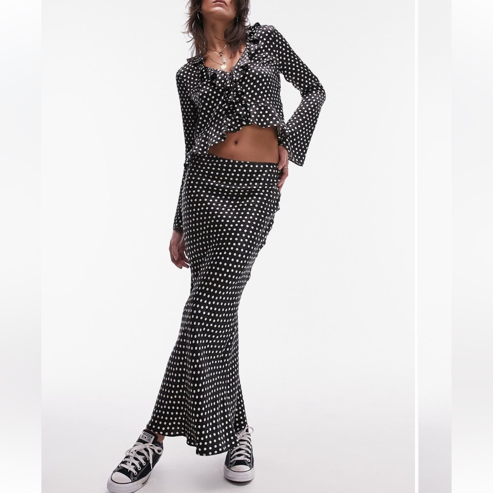 TOPSHOP SATIN POLKA DOT SET
